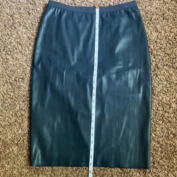 BCBG Blue Faux Leather High Waisted Pencil Skirt - Picture 10 of 10